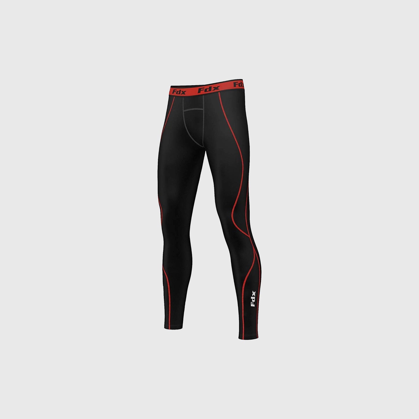 Fdx Men's Set Blitz Red Skin Fit Top & Compression Leggings