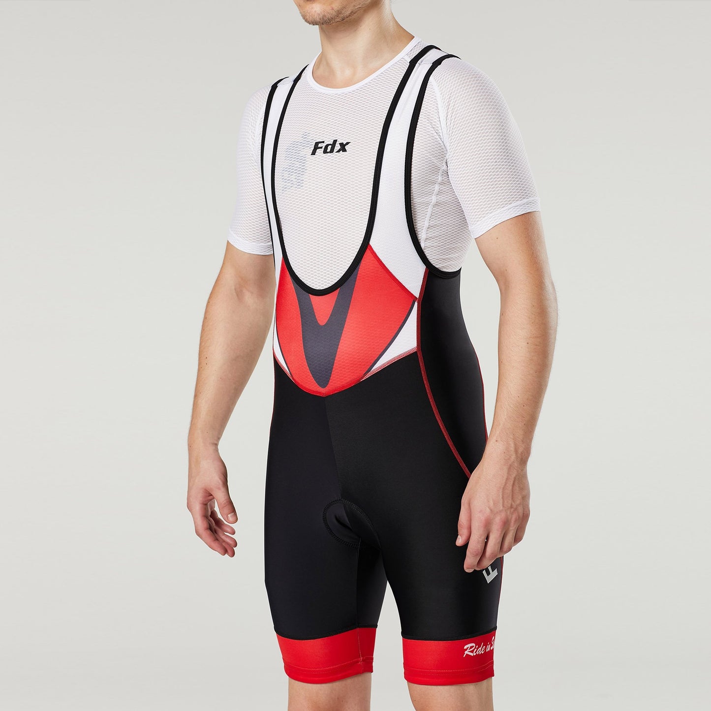 Fdx Velocity Red Men's Padded Summer Cycling Bib Shorts