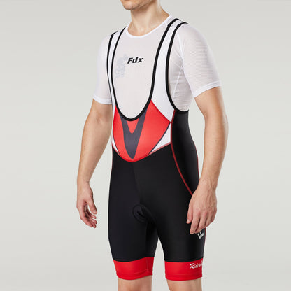 Fdx Velocity Red Men's Padded Summer Cycling Bib Shorts