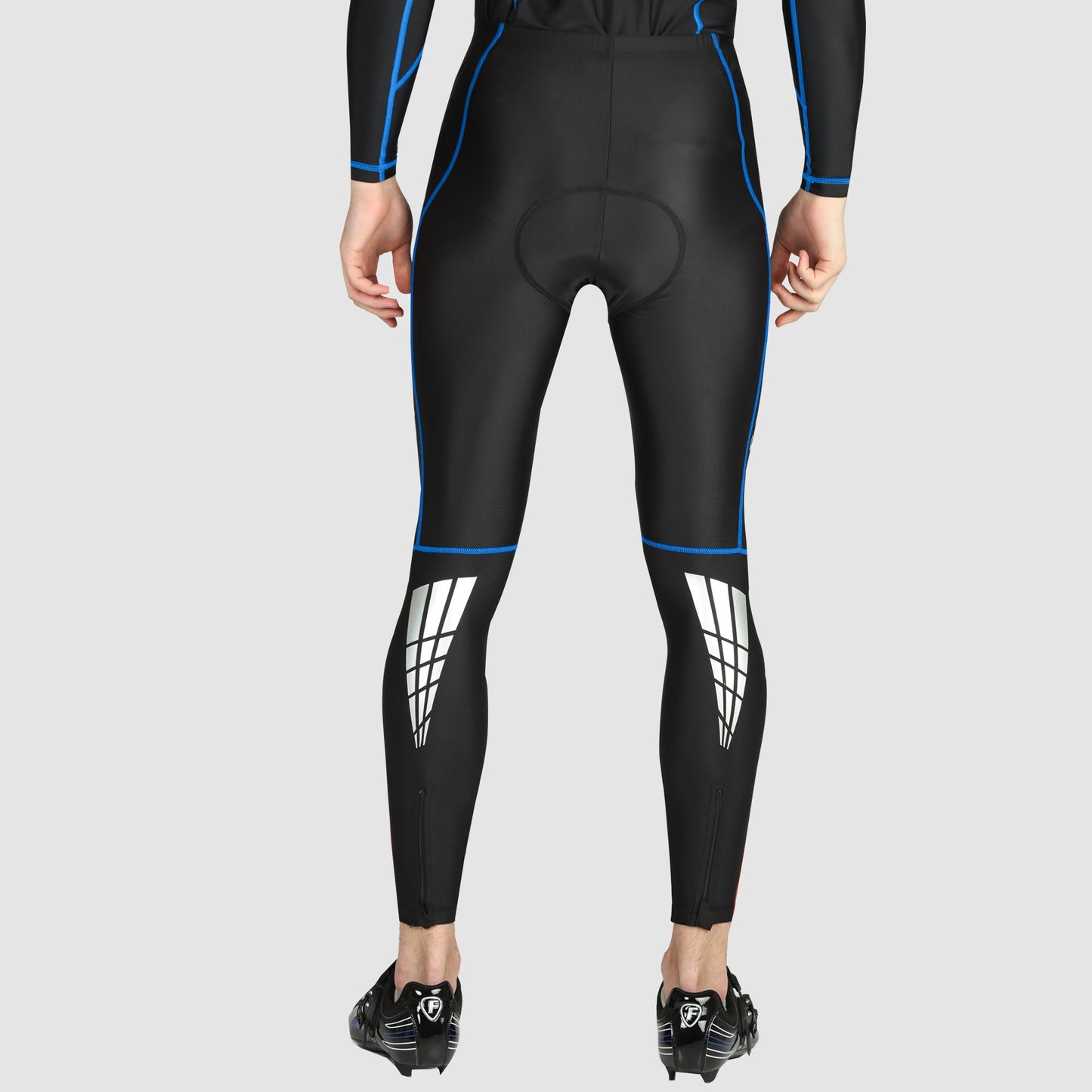 Fdx Heatchaser Blue Men's Compression Winter Cycling Tights