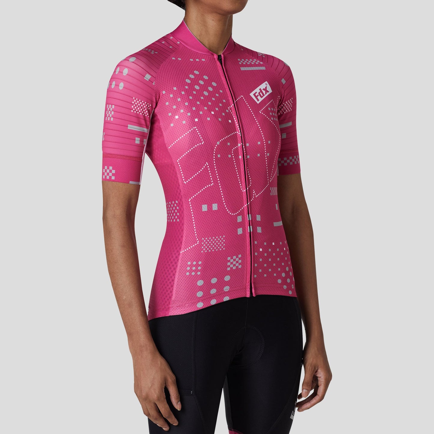 Fdx Women's Set All Day Pink Short Sleeve Cycling Jersey & Cargo Bib Shorts