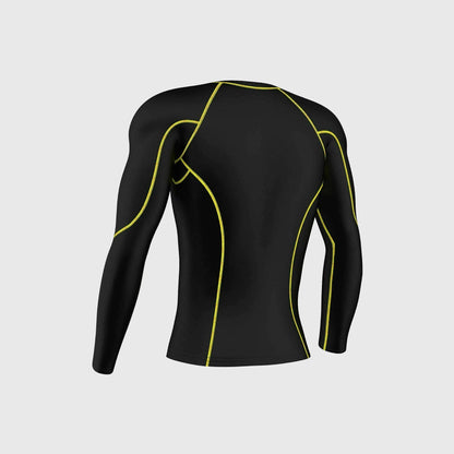 Fdx Men's Set Yellow Thermolinx Compression Base Layer Shirt & Leggings