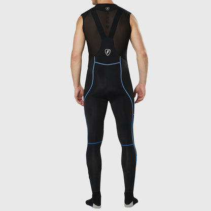 Fdx Azure Men's Blue Thermal Padded Cycling Bib Tights