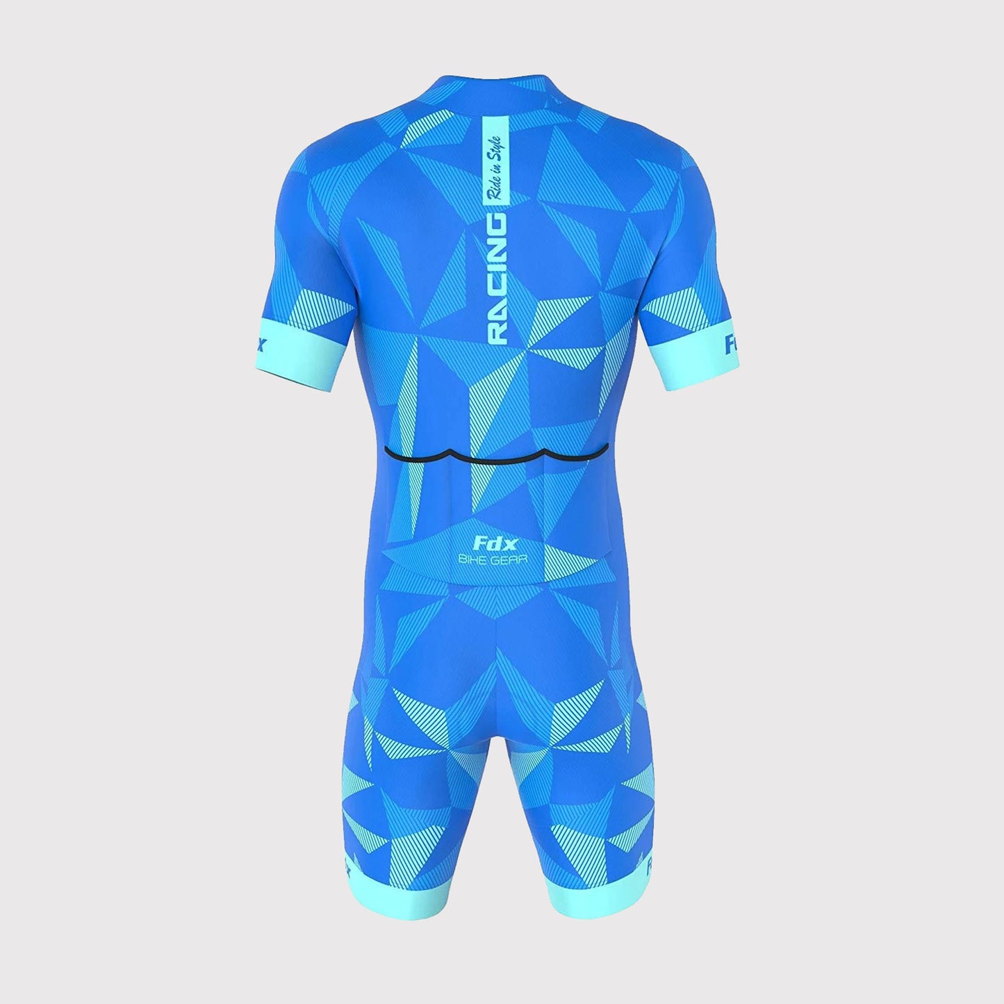 Fdx Splinter Blue Men's Padded Triathlon / Skin Suit