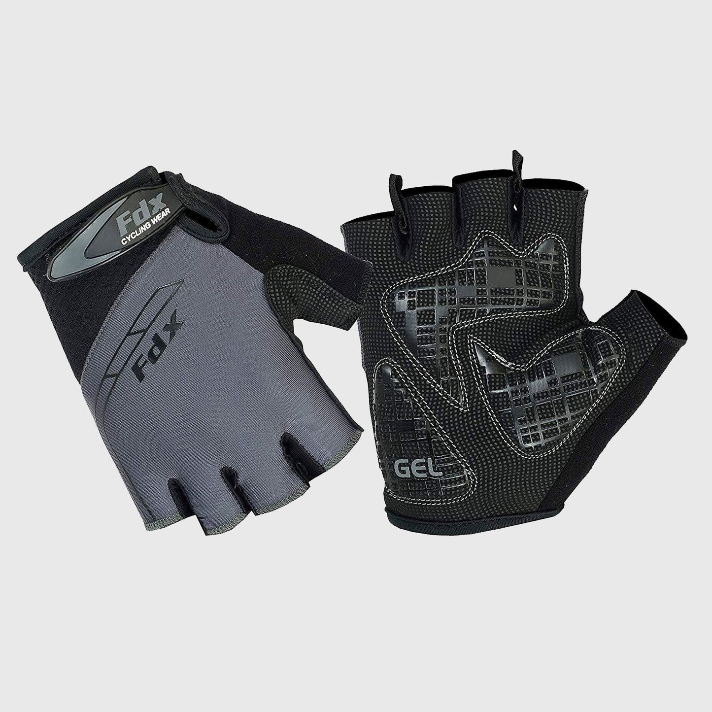 Fdx Apex Grey Short Finger Summer Cycling Gloves