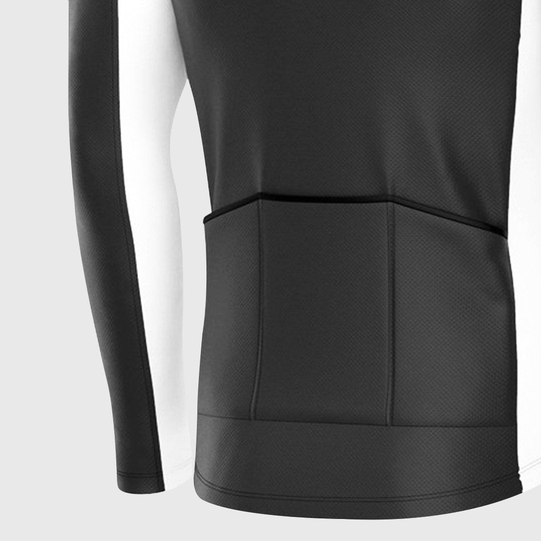 Fdx Transition Black Men's Long Sleeve Winter Cycling Jersey