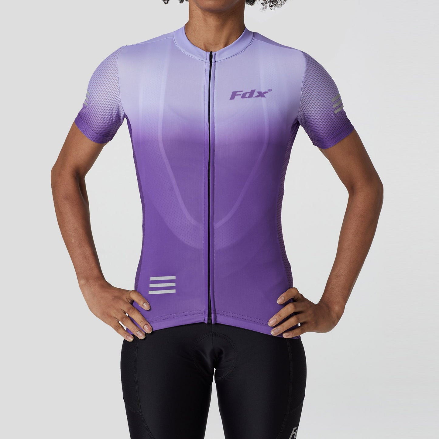 Fdx Duo Purple Women's Short Sleeve Summer Cycling Jersey