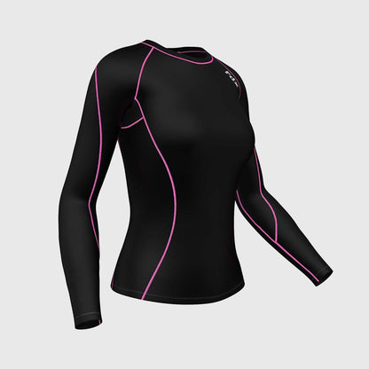 Fdx Monarch Pink Women's Base Layer Long Sleeve Compression Top