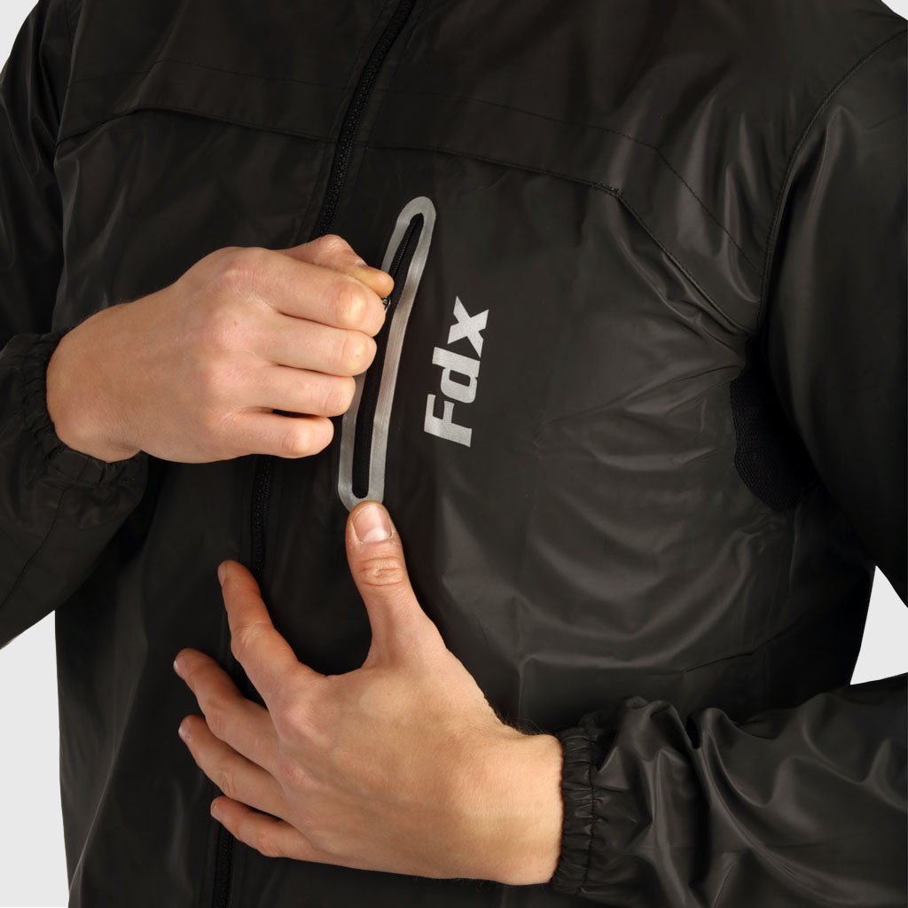 Fdx 360° Black Reflective Waterproof Cycling Jacket