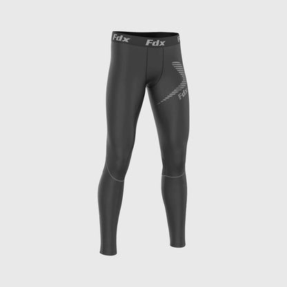 Fdx Men's Set Recoil Grey Compression Base Layer Top & Leggings