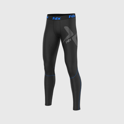 Fdx Men's Set Recoil Blue Compression Base Layer Top & Leggings