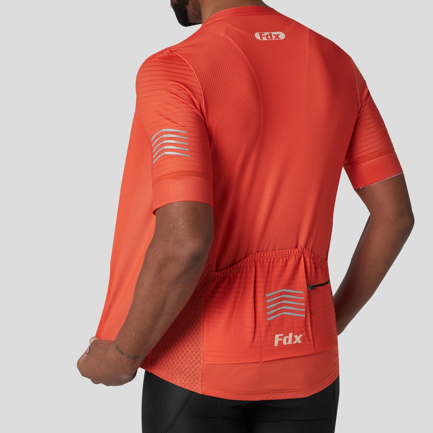 Fdx Essential Orange Men's Short Sleeve Summer Cycling Jersey