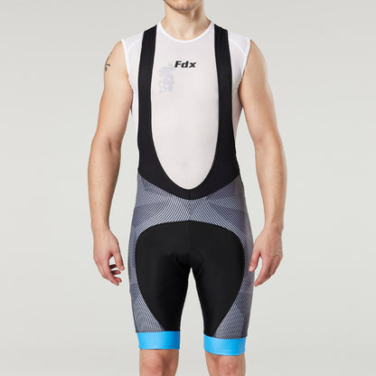 Fdx Splinter Blue Men's Padded Summer Cycling Bib Shorts