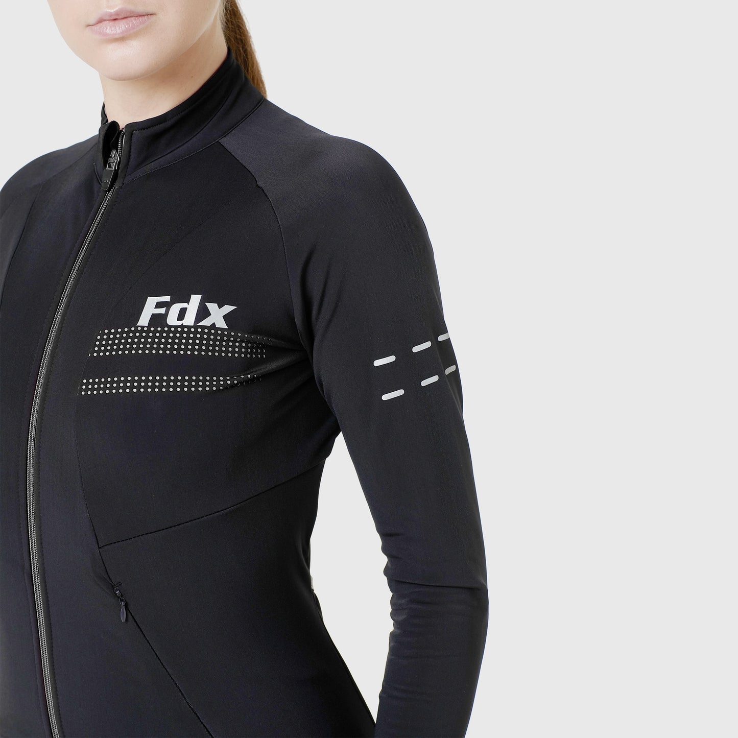 Fdx Arch Women's Black Thermal Roubaix Long Sleeve Cycling Jersey