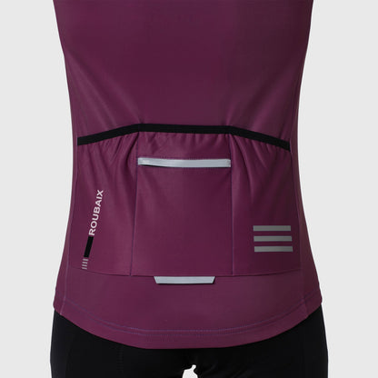 Fdx Purple & Black Men Full Sleeve Cycling Jersey Back Pockets & Hi-viz Reflected Strips Cold Weather - Limited Edition US