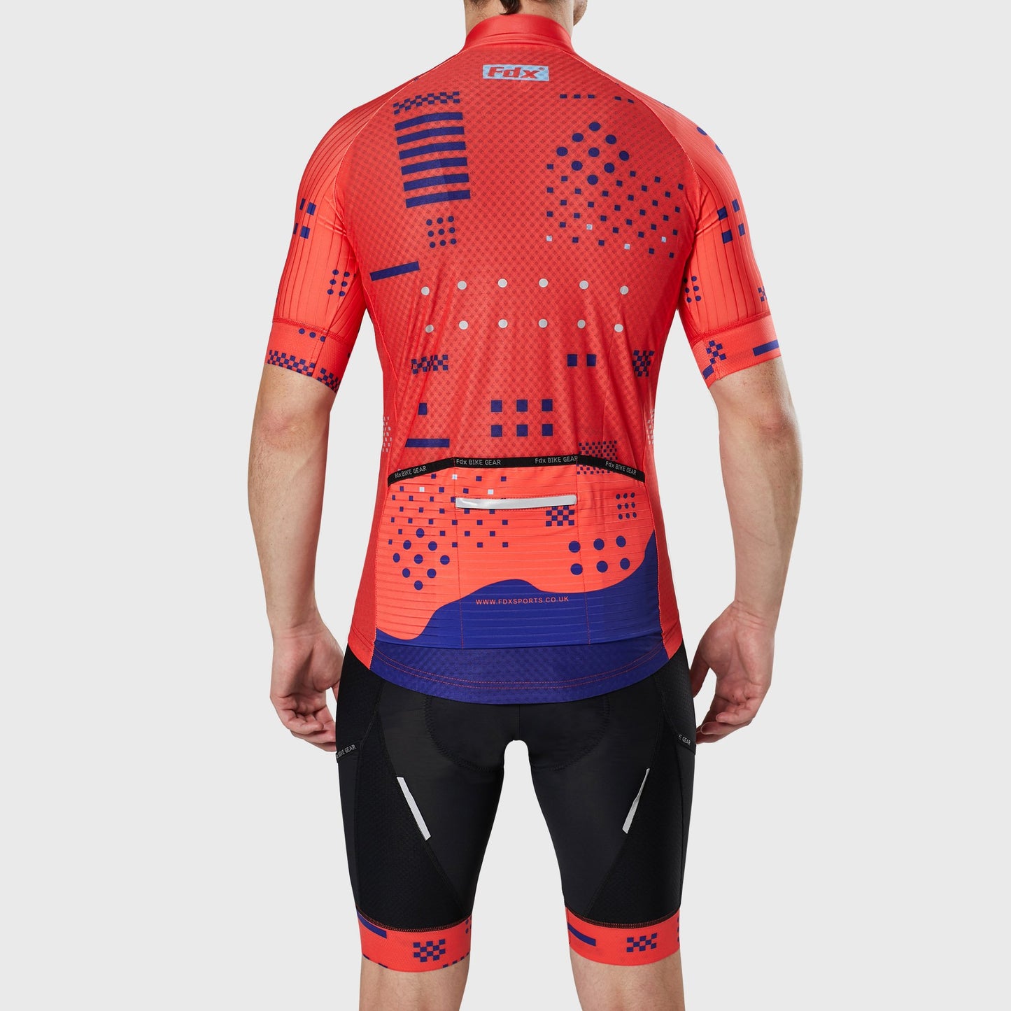 Fdx Men's Set All Day Red Short Sleeve Jersey & Bib Shorts