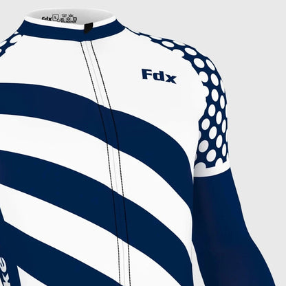 Fdx Men's Set Equin Thermal Roubaix Long Sleeve Cycling Jersey & Bib Tights - White