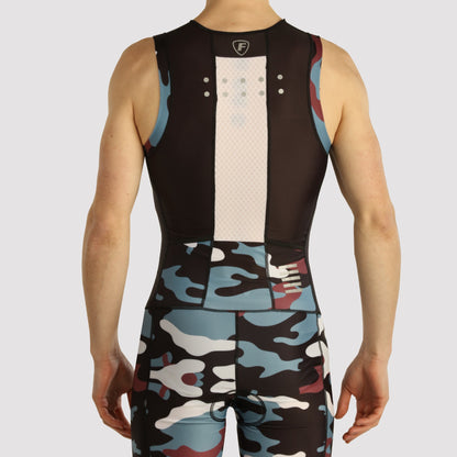 Fdx Camouflage Black Men's Padded Triathlon Suit