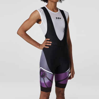 Fdx Signature Purple Women's Summer Cycling Padded Bib Shorts