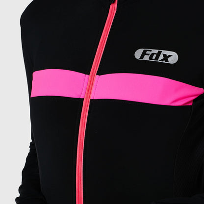 Fdx All Day Pink Women's Long Sleeve Winter Cycling Jersey