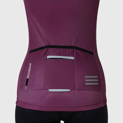 Fdx Women's Set Limited Edition Thermal Roubaix Long Sleeve Cycling Jersey & Bib Tights - Purple