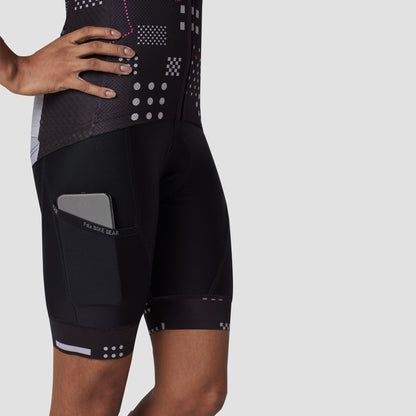 Fdx All Day Black Women's Padded Summer Cycling Cargo Bib Shorts