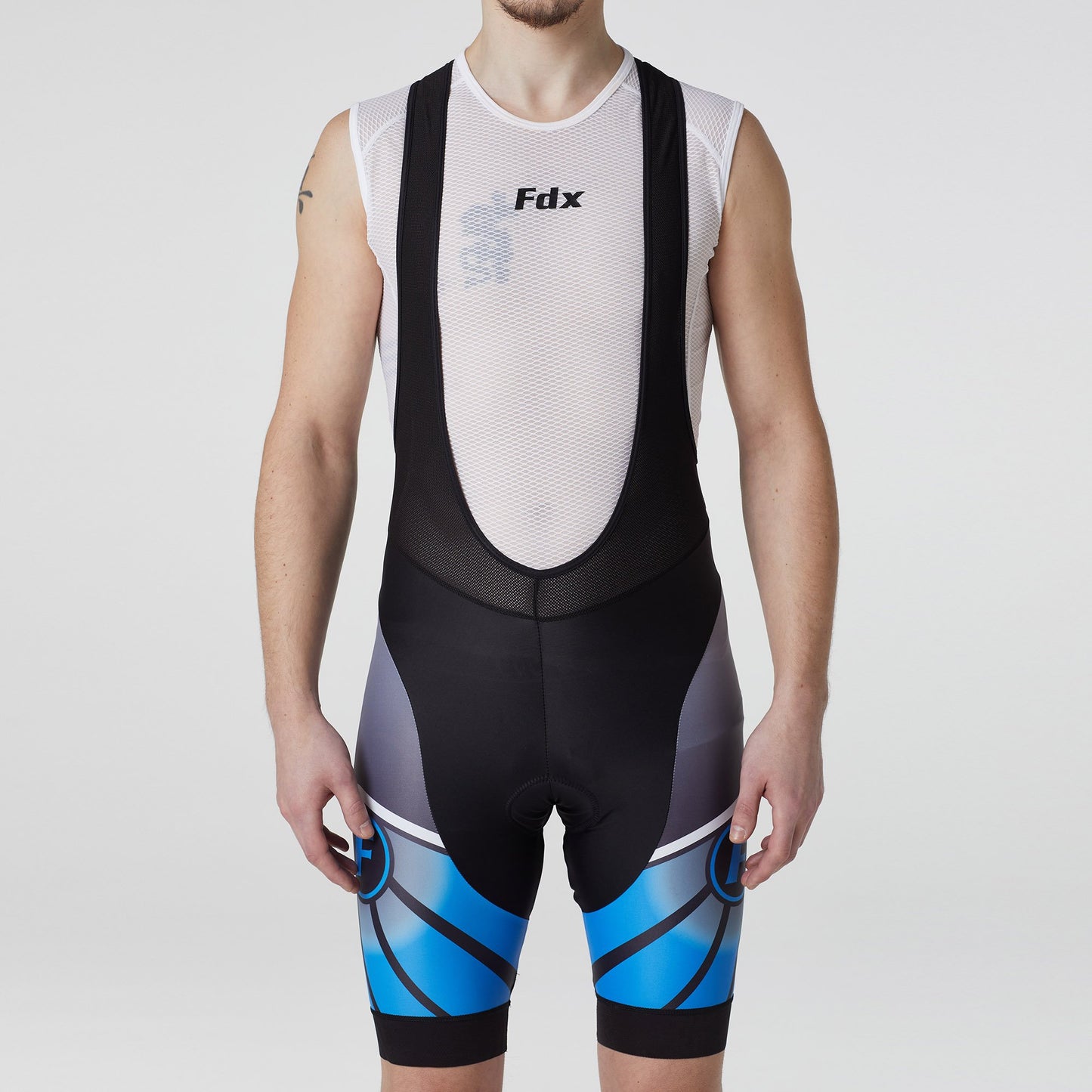 Fdx Signature Blue Men's Padded Summer Cycling Bib Shorts