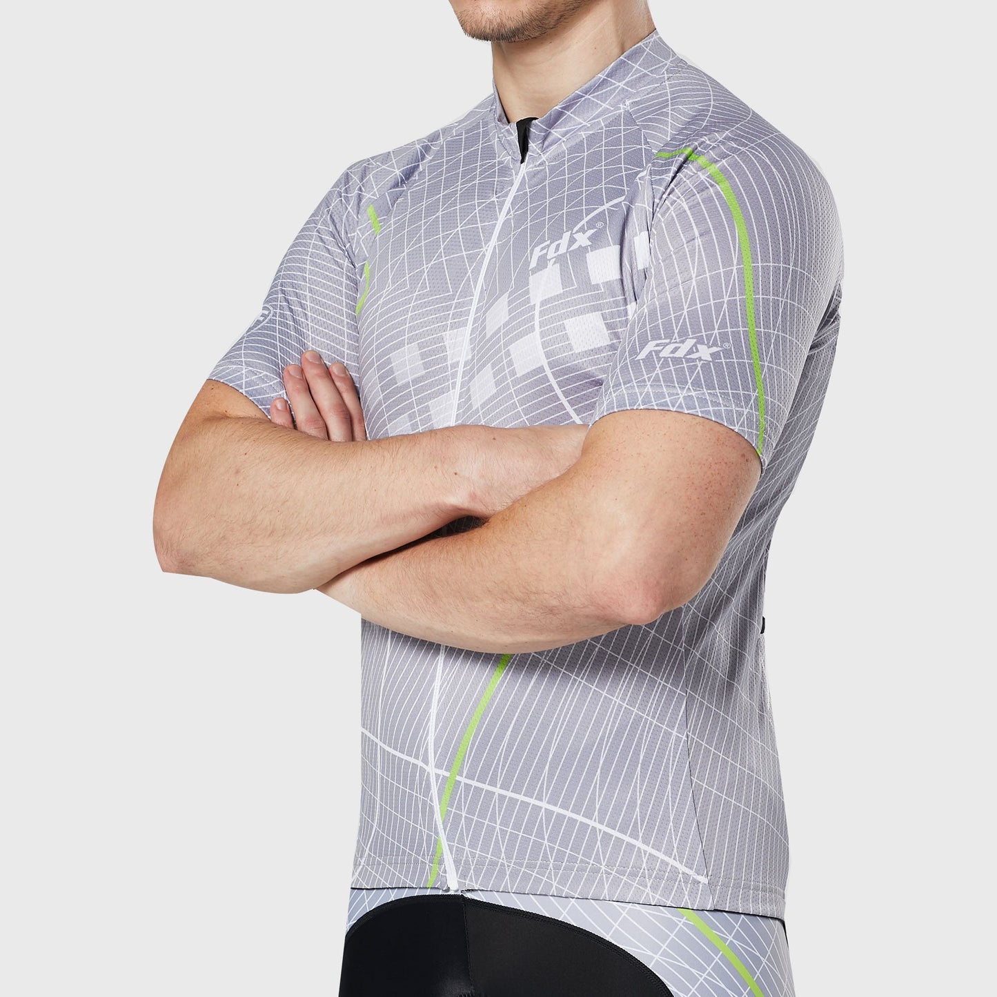 Fdx Classic II Grey Men's Short Sleeve Summer Cycling Jersey