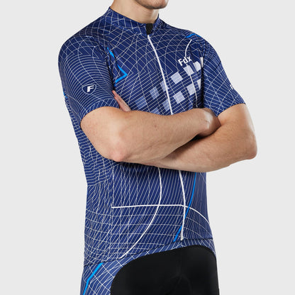 Fdx Classic II Blue Men's Short Sleeve Summer Cycling Jersey