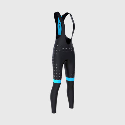 Fdx Polka Dots Sky Blue Women's Padded Winter Cycling Bib Tights