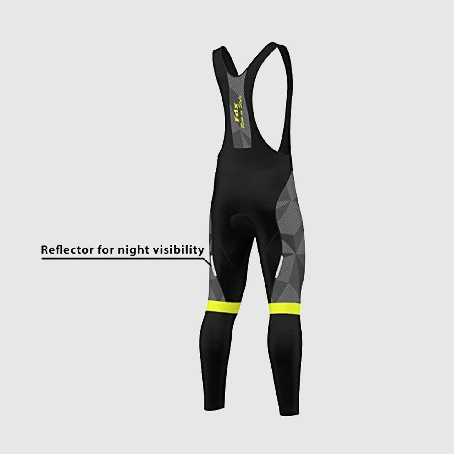 Fdx Men's Set Splinter Thermal Roubaix Long Sleeve Cycling Jersey & Bib Tights - Yellow