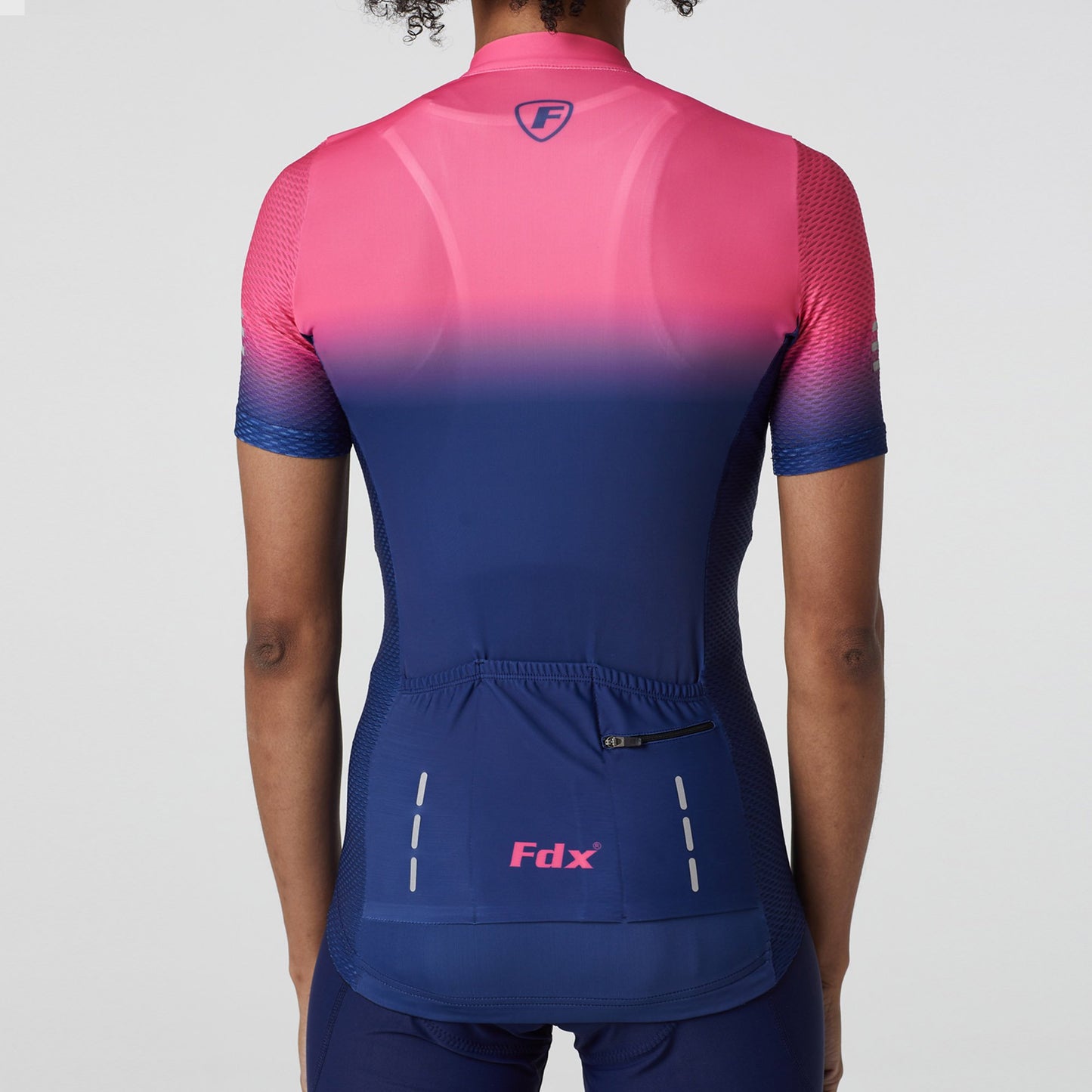 Fdx Duo Pink / Blue Women's Short Sleeve Summer Cycling Jersey