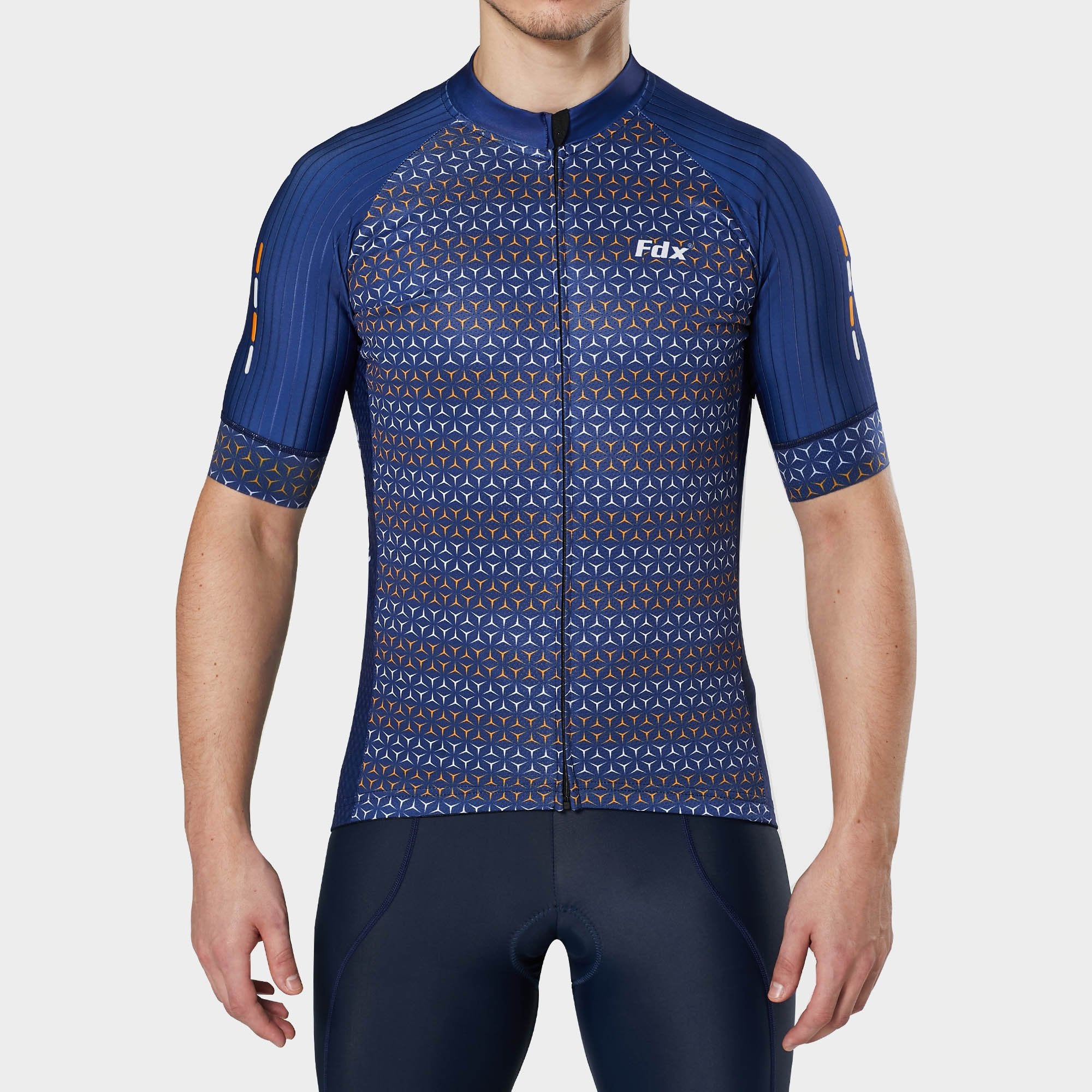 Fdx Vega Blue Men's Short Sleeve Summer Cycling Jersey