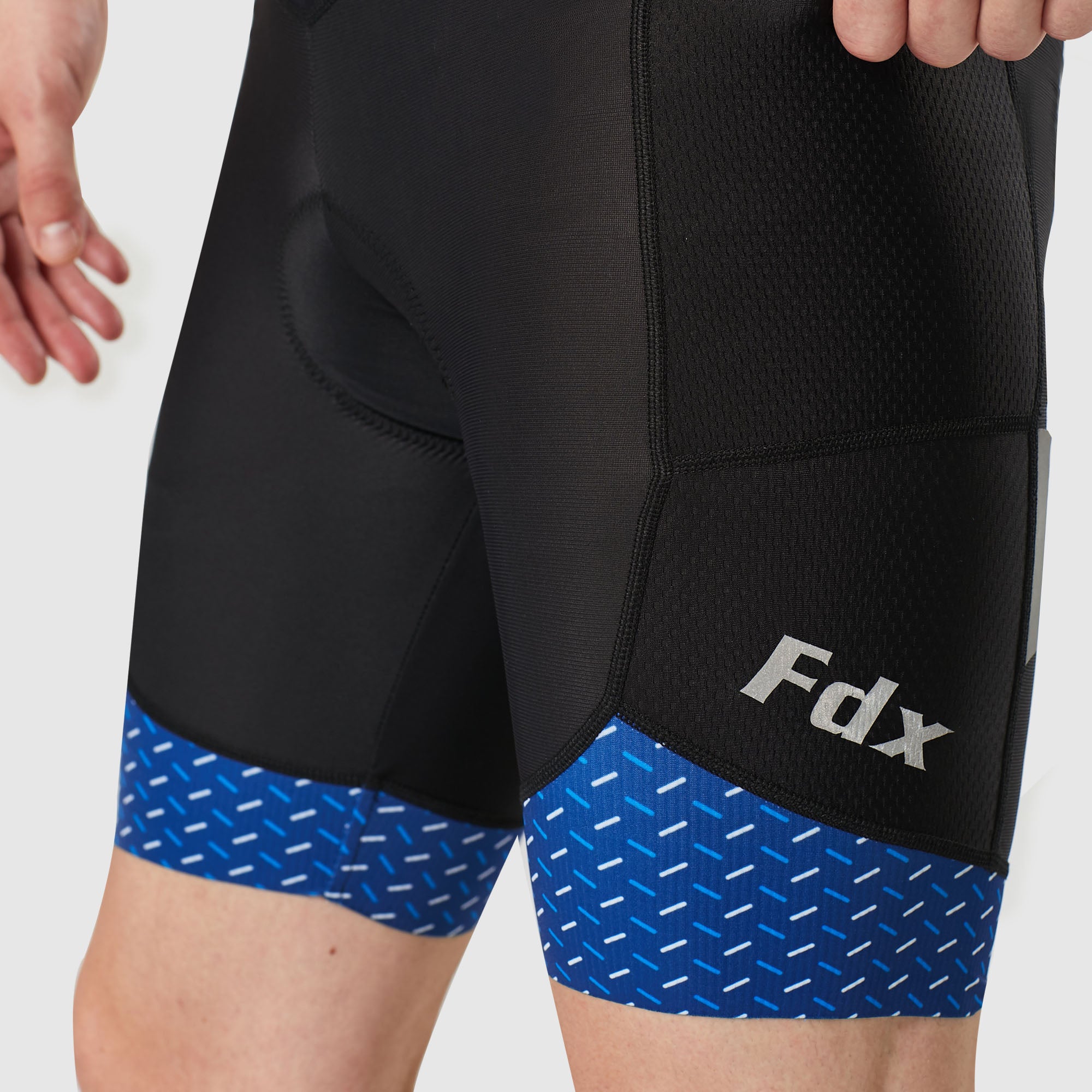Fdx Windrift Men's Padded Summer Cycling Shorts White & Blue