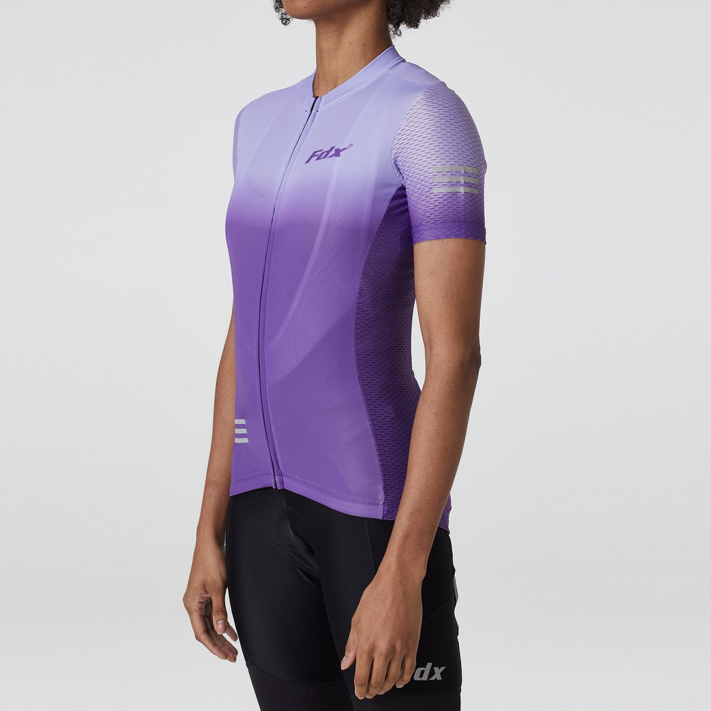 Fdx Duo Purple Women's Short Sleeve Summer Cycling Jersey