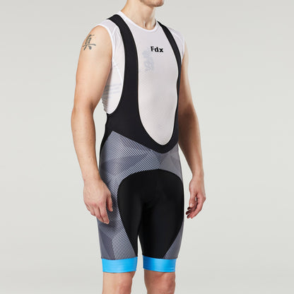 Fdx Splinter Blue Men's Padded Summer Cycling Bib Shorts