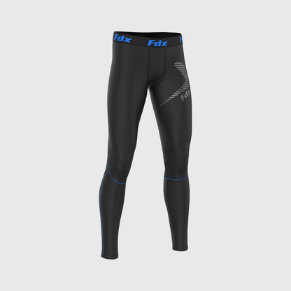 Fdx Men's Set Recoil Blue Compression Base Layer Top & Leggings