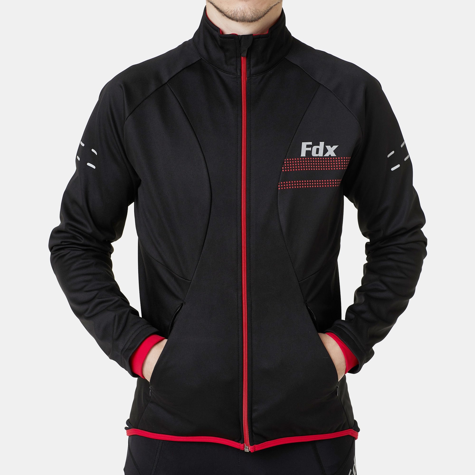 Fdx Arch Men's Red Windproof & Water Resistant Cycling Jacket