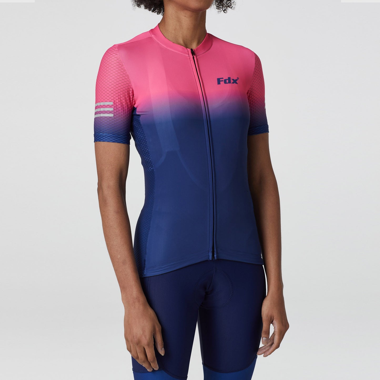 Fdx Duo Pink / Blue Women's Short Sleeve Summer Cycling Jersey