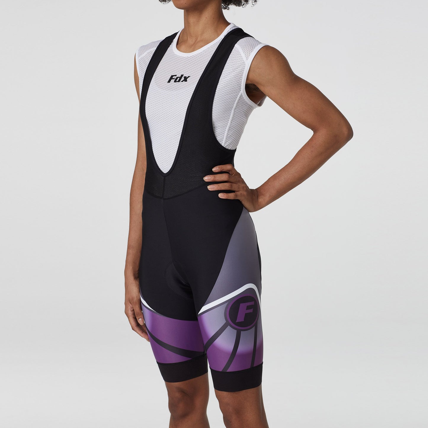 Fdx Signature Purple Women's Summer Cycling Padded Bib Shorts