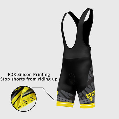 Fdx Core Yellow Men's Padded Summer Cycling Bib Shorts