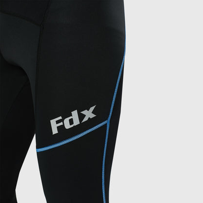 Fdx Azure Men's Blue Thermal Padded Cycling Bib Tights