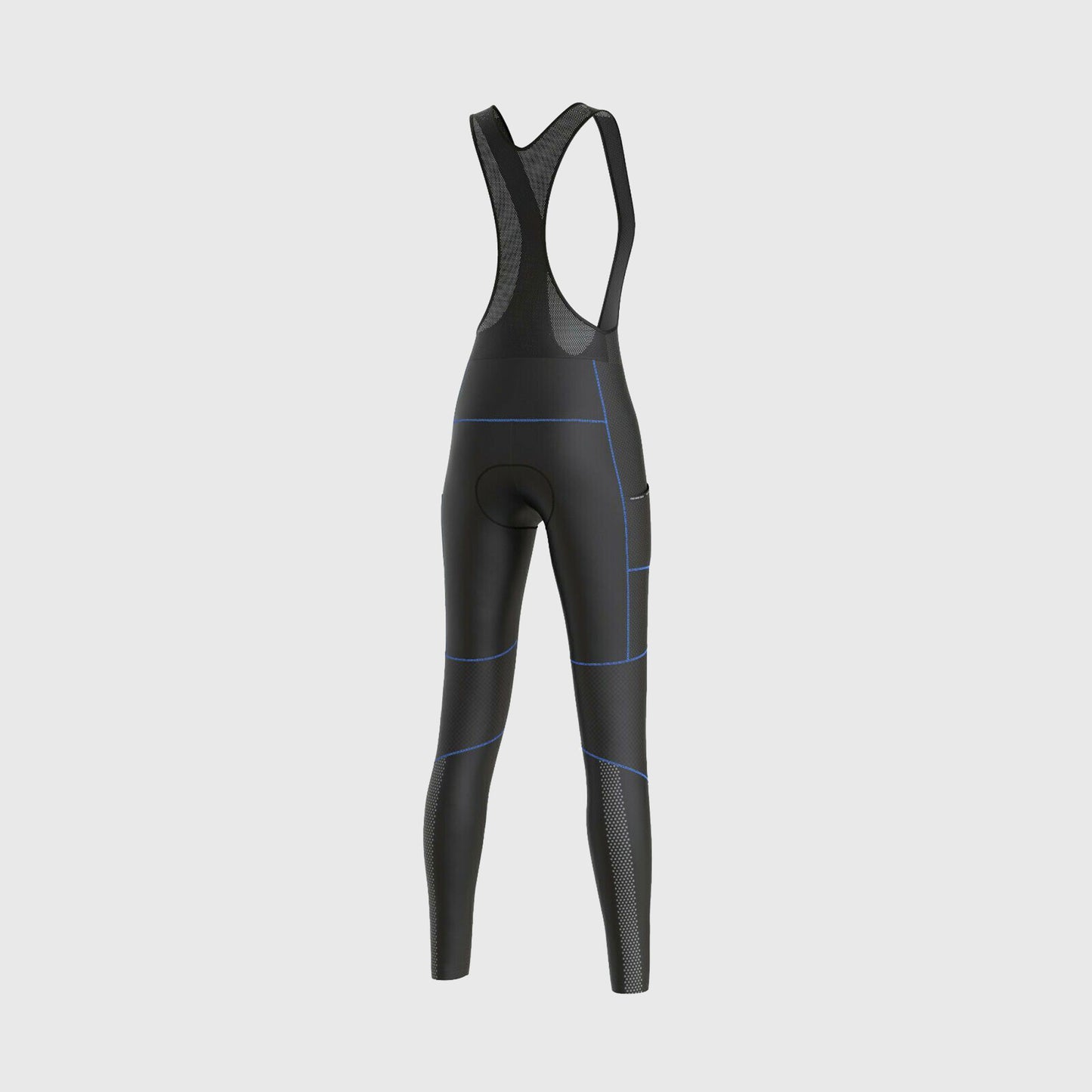 Fdx All Day Blue Women's Thermal Padded Winter Cargo Bib Tights