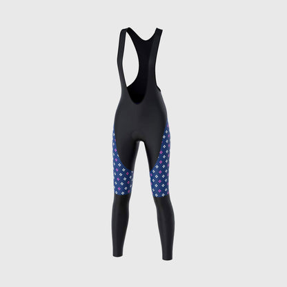 Fdx Ripple Navy Blue Women's Padded Winter Cycling Bib Tights