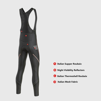 Fdx Divine Men's Red Thermal Padded Cycling Bib Tights