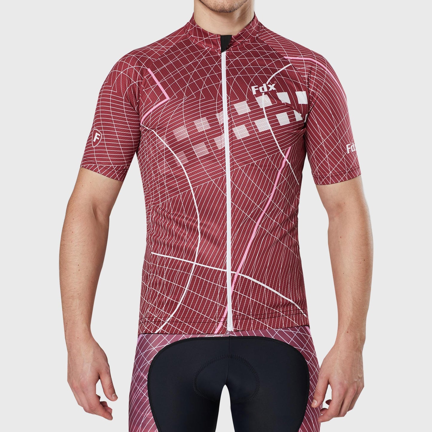 Fdx Classic II Red Men's Short Sleeve Summer Cycling Jersey