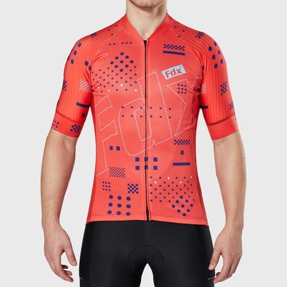 Fdx All Day Red Men's Short Sleeve Summer Cycling Jersey