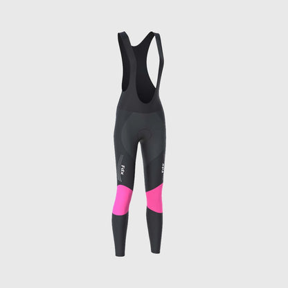 Fdx Thermodream Pink Women's Padded Winter Cycling Bib Tights