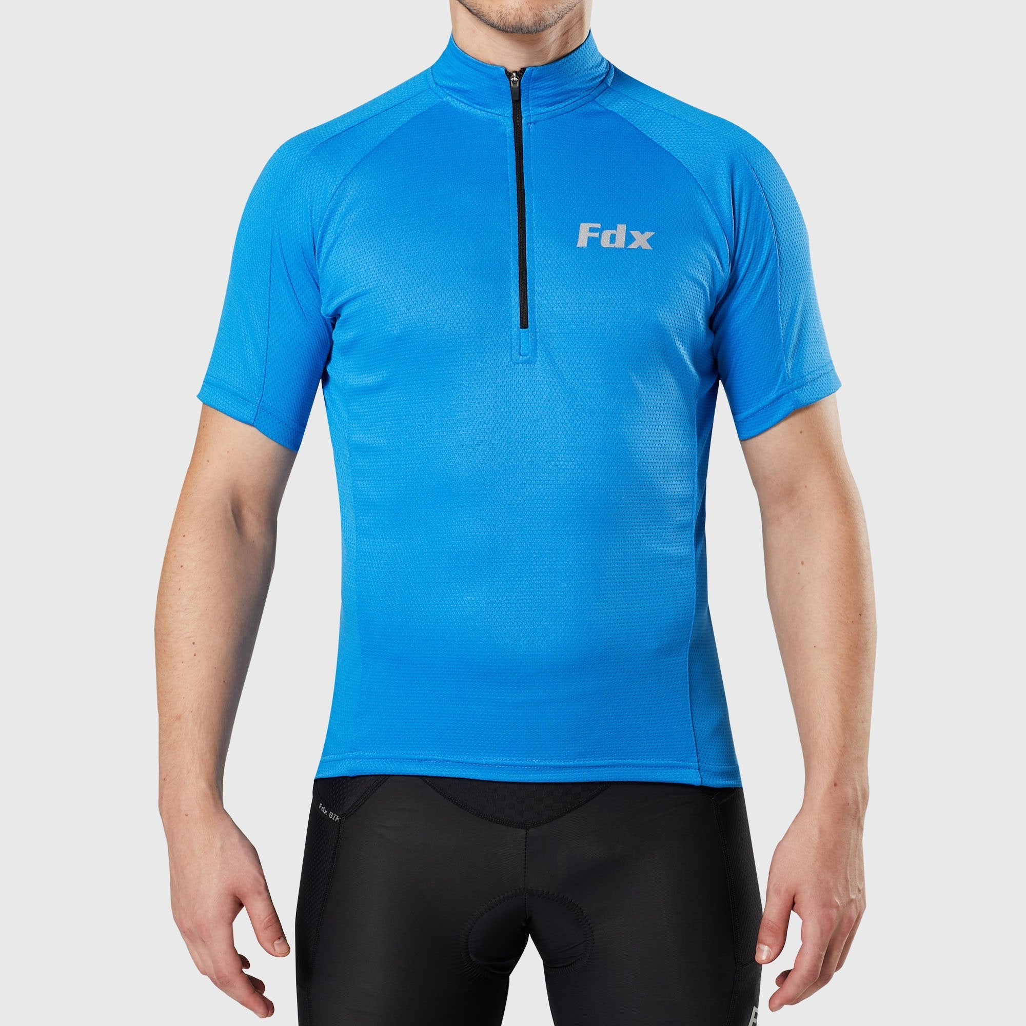 Fdx Pace Blue Men's Short Sleeve Summer Cycling Jersey