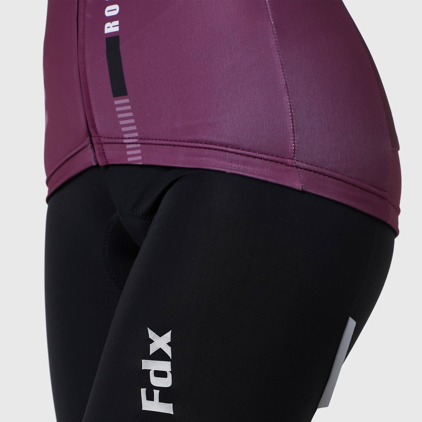 Fdx Women's Set Limited Edition Thermal Roubaix Long Sleeve Cycling Jersey & Bib Tights - Purple